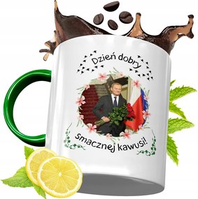 Donald Tusk Zöld Bögre Ajándék Nyomtatott Fotóval