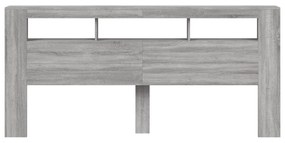 szürke sonoma szerelt fa LED-es fejtámla 220 x 18,5 x 103,5 cm