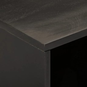 fekete tömör mangófa TV-szekrény 80 x 31 x 46 cm