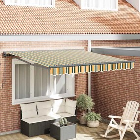 Behúzható napellenző Zöld és Sárga 300x250 cm szövet