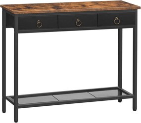 Konzolasztal 25x100x80 cm- rusztikus barna