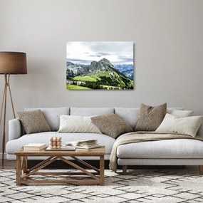Kép - hegycsúcsok (üvegen) (70x50 cm)