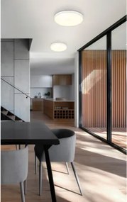 Globo 41566-15W Mennyezeti lámpa, matt fehér műanyag, felfelé is világít "háttérvilágítás", ø: 230mm, M: 35.5mm, tartozék: LED 15W 230V, 1300lm forrás, 650lm kimenet, 4000K