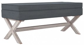 sötétszürke bársony tárolóülőke 110 x 45 x 49 cm
