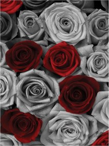 Flizelin fotótapéta Vörös rózsák virágzó elegancia 206x275 +ragasztó