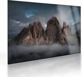 Kép - Három fogak, olasz Dolomitok (üvegen) (70x50 cm)
