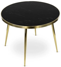 Fekete Márvány/Arany Színű Étkezőasztal. TINGA 100 cm