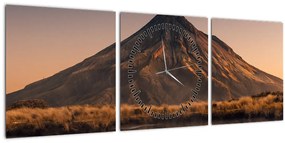 A Mount Taranaki visszaverődése, Új-Zéland (órával) (90x30 cm)