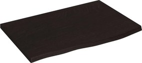 vidaXL sötétbarna kezelt tömör tölgyfa fali polc 60x40x2 cm