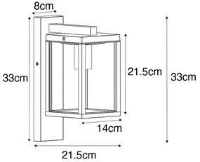 Okos kültéri fali lámpa rozsdabarna IP44 WiFi ST64-gyel - Charlois