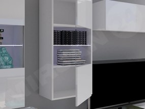 Függesztett vitrin   Brolani BR11 (fekete + fényes fekete) (kék LED világítással). 1106337