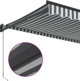 Antracit/fehér szövet/alumínium behúzható napellenző 3,5x2,5m