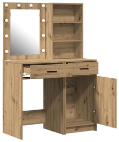 Sminkasztal Készlet 2 pcs kézműves tölgy 50 x 41 x 135 cm