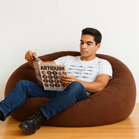 EMI gömb formájú sötétbarna velúr babzsákfotel