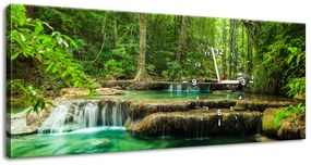 Gario Órás falikép Erawan vízesés Thaiföldön Méret: 100 x 40 cm
