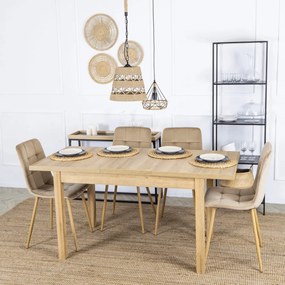 Bővíthető Étkezőasztal Riviera Tölgy Színben. SKUBI 120-160 cm