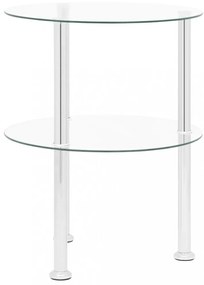 2 szintes átlátszó edzett üveg kisasztal 38 cm
