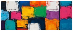 Kép - Színes négyzetek festménye (120x50 cm)