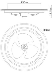 Globo 03655 - BOZAN dimmelhető LED mennyezeti ventilátor 32W/230V + távirányító
