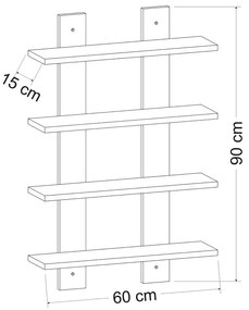 Fehér többszintes fali polc Laurel – Kalune Design