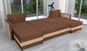 Univerzális ülőgarnitúra, barna/bézs, PAULITA U