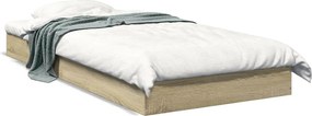 vidaXL sonoma tölgy színű szerelt fa ágykeret matrac nélkül 75x190 cm