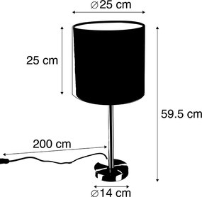 Acél asztali lámpa zöld árnyékolóval 25 cm - Simplo