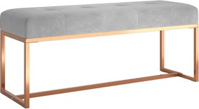 vidaXL szürke bársony pad 110 x 36 x 45 cm