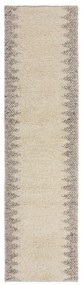 Krémszínű kézi szövésű gyapjúkeverék futószőnyeg 60x230 cm Minerals Border – Flair Rugs