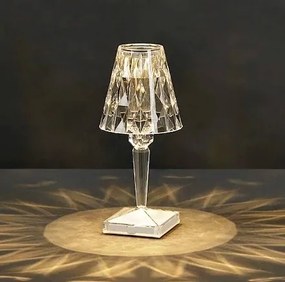 Olasz stílusú áttetsző akril kristály LED asztali lámpa 5V/1W/USB