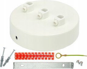 fehér hármas rozetta lámpához, mennyezeti takaró, 3 kábel, lámpadoboz, "pók" lámpa, Loft stílus