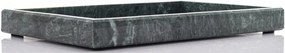 Márvány design sötétzöld szögletes szegélyes tálca 3x30x20cm