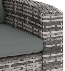 szürke polyrattan dönthető kerti szék párnával