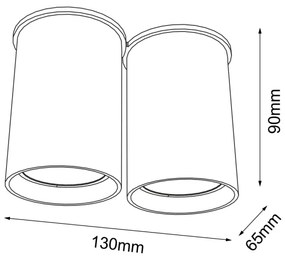Shilo 1112 - Mennyezeti lámpa ARIDA 2xGU10/15W/230V 9 cm fekete