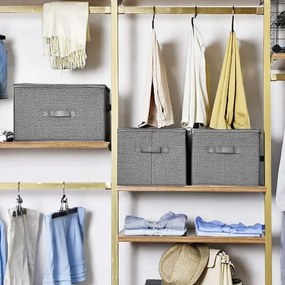 CURAN 3 darabos cipzáras tárolódoboz szett, szürke