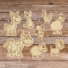 Gyermek fa kirakós játék - Farm állatok 8 db | SENTOP