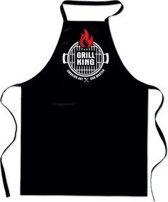 Fekete Nyomtatott Kötény Grill King Smoking Bbq Master férfi konyha