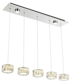 Globo 49350-52H Függeszték króm, üveg kristály, LxBxH:820x160x1200, tartozék: 1xLED 52W 230V, 3700lm, 4000K