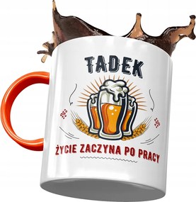 Narancssárga bögre Tadek Tadeusz Férj Kolléga Nyomtatott Fotóval