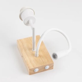 Brilagi - LED Flex. lámpa BOBO WOOD 1xE27/25W/230V + LED/3W tölgy/fehér/állatmintás