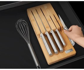 Rozsdamentes acél kés készlet tartóval 5 db-os Elevate Bamboo – Joseph Joseph