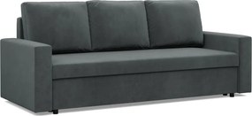 Zeus kanapéágy, bársony, bonell töltet, egyenes kartámasz, szürke