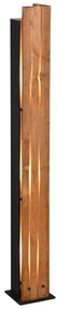 Fekete-natúr színű állólámpa fa búrával (magasság 121 cm) Karuni – Trio