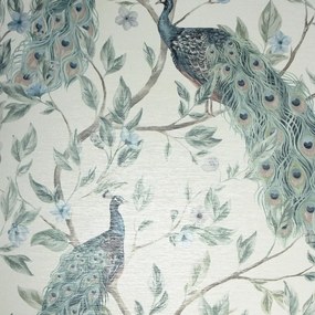 Arthouse Signature 1 Keeka Bird krém-türkizzöld pávás papír tapéta – 923708