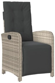 7 darabos kerti étkezőszett párnákkal világosszürke poli rattannal, Kerti asztal fekete 200x80x73 cm edzett üveggel