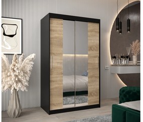 Ruhásszekrény 120 cm Toki 1 (matt fekete + szonoma tölgy). 1064894