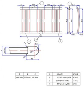 Fekete 400x800mm törölközőszárítós fürdőszobai radiátor Welland Lux | Készletről | Gyors kiszállítással