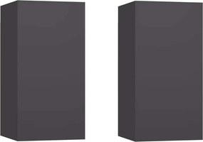 vidaXL 2 db szürke szerelt fa TV-szekrény 30,5 x 30 x 60 cm