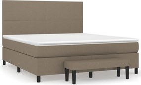 vidaXL tópszínű szövet rugós ágy matraccal 180 x 200 cm