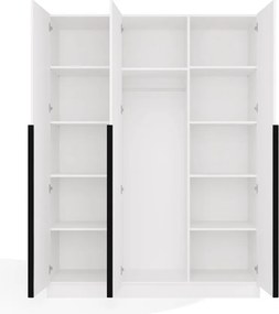Aldabra SENSO 3D gardróbszekrény 150x56.5x200 cm, fehér-fekete